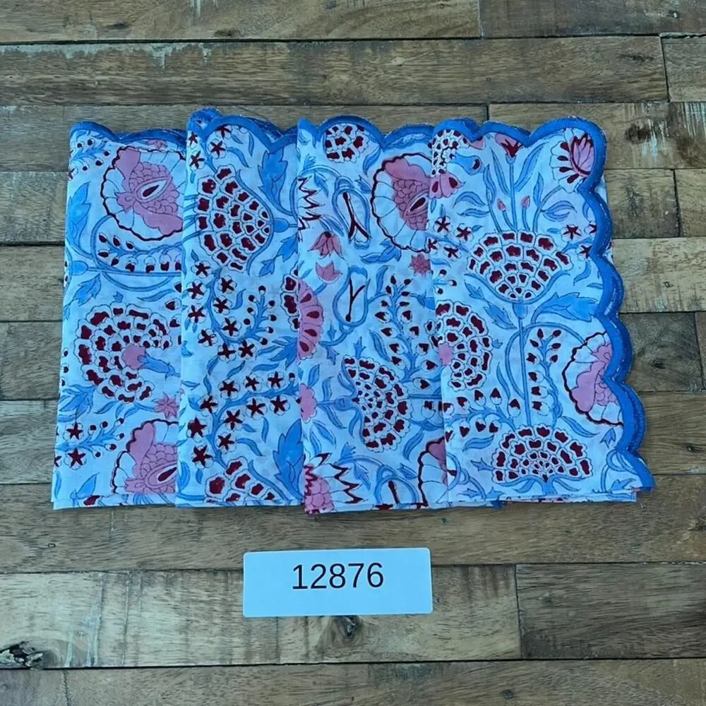 Hydrangea Print Cotton Napkins Set of 4 17